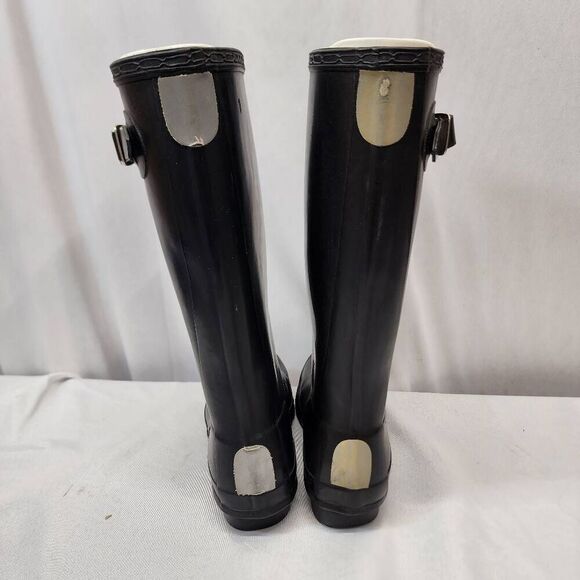 Hunter Black Tall Rubber Rain Boots Size Unisex 5M/6F - Picture 3 of 11